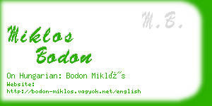 miklos bodon business card